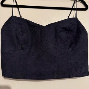 Club Monaco Navy Blue Textured Top
